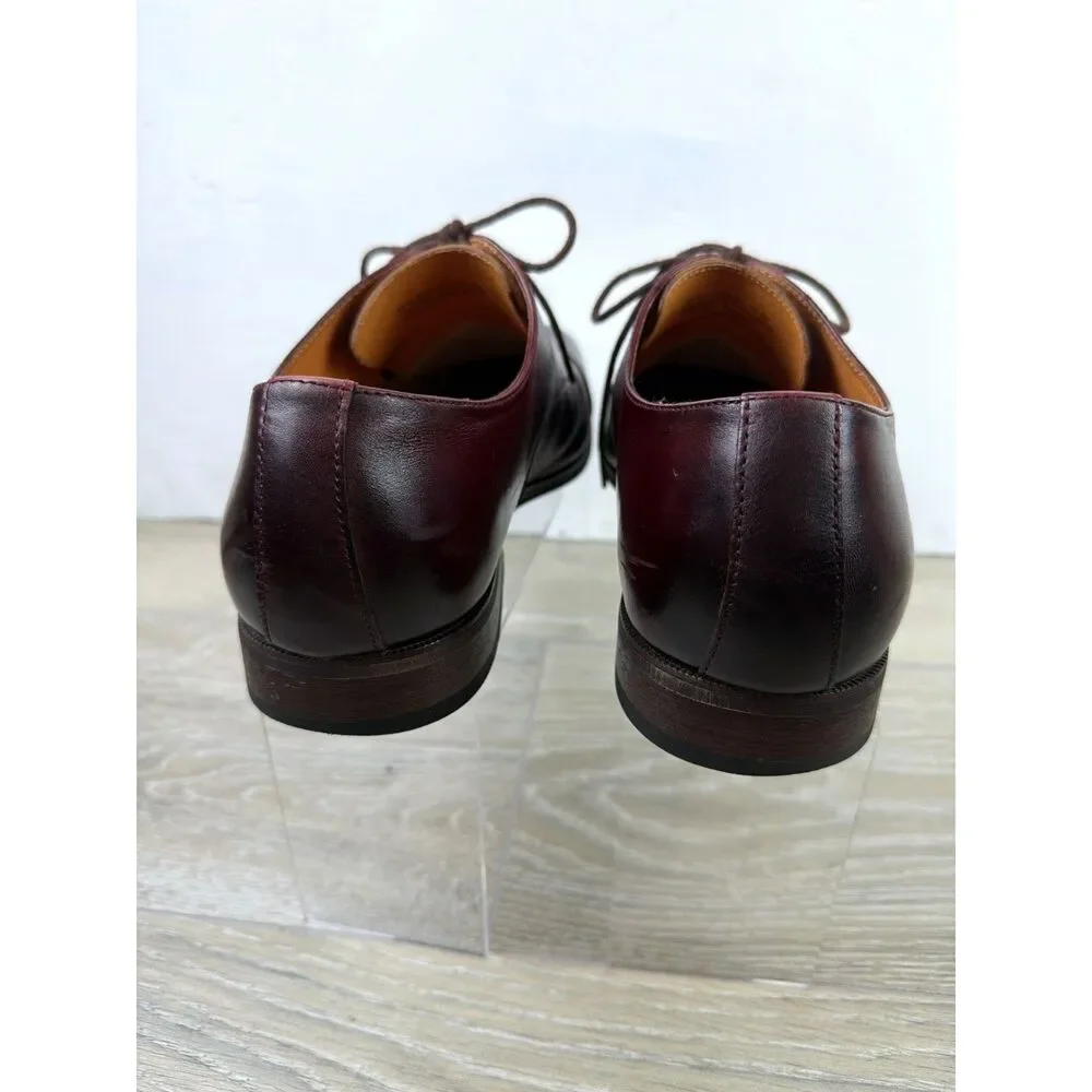 Florsheim Cap Toe Oxford Dress Shoe Mens 10.5D Burgundy Woven Texture Leather